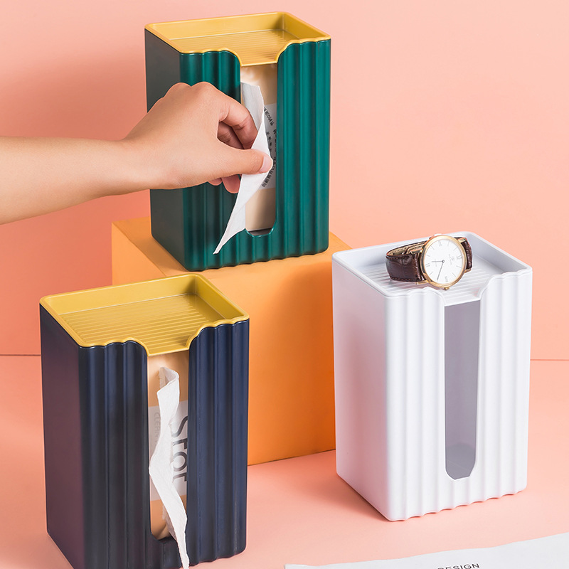 Creative Tissue Box Multi-Functional Kitchen Restaurant Bathroom Storage Tissue Holder Paper Extraction Box Hand Towel Rack