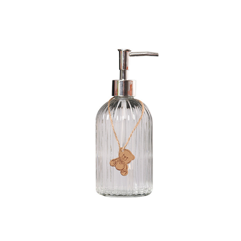 Transparent Glass Sannitizer Replacement Bottle 500ml Household Press Type Detergent Shower Gel Shampoo Travel Bottle