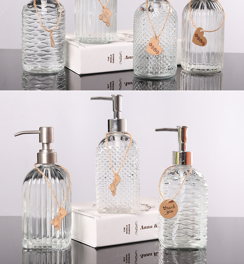 Transparent Glass Sannitizer Replacement Bottle 500ml Household Press Type Detergent Shower Gel Shampoo Travel Bottle Transparent Glass Sannitizer Replacement Bottle 500ml Household Press Type Detergent Shower Gel Shampoo Travel Bottle