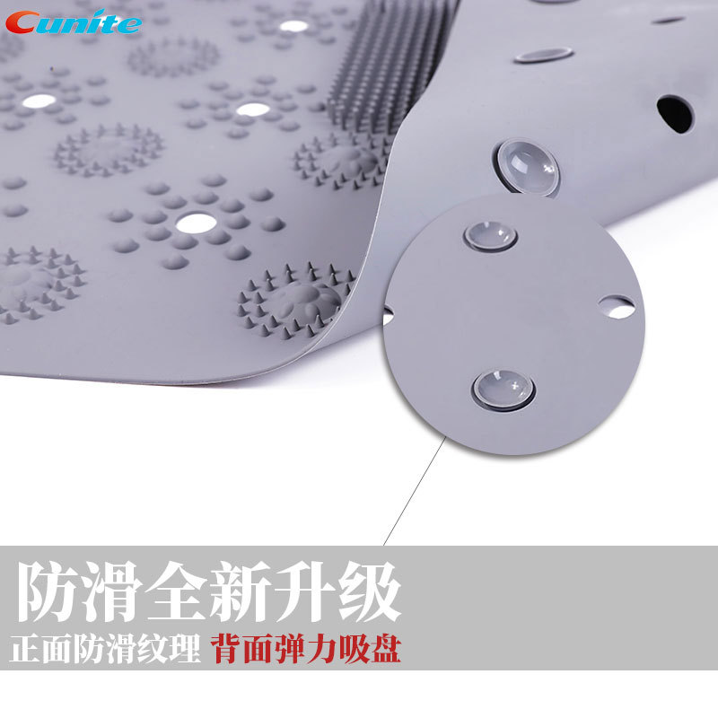 2021new Amazon Hot Square Bath Mat Silicone Draining Pad Silicone Massage Mat Washing Mat