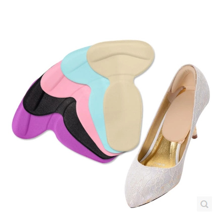 Lycra two-in-one with silicone half-size pad t-shaped thickened anti-slip heels anti-friction heel paste