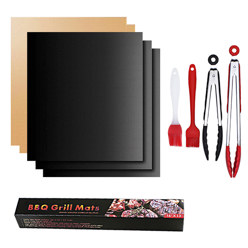 Amazon Glass Fiber Non-Stick High Temperature Resistant BBQ BBQ Mat Outdoor Baking Mat Teflon Barbecue Mat Set