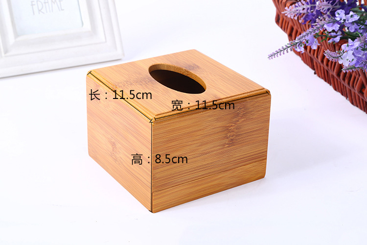 Bamboo Tissue Box Desktop Storage Wooden Tissue Box Creative Car Home Bottom Bamboo Wooden Tissue Box