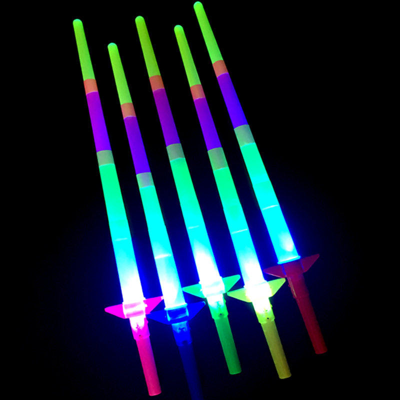 Concert Glow Stick Light Stick Four-Section Telescopic Rod Cheer Flash Lantern Stick Children&#039;s Toy Push Scan Code