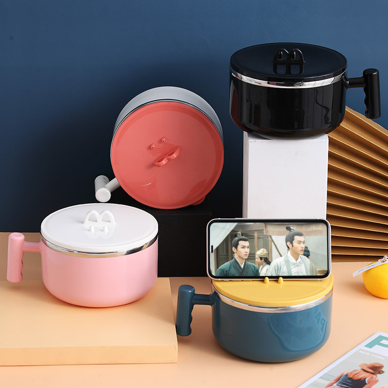 steel instant such as bowl with cover household office worker portable student lunch box Japanese bowl set with cutlery