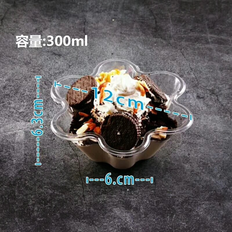 Plastic Ice Cream Bowl Ice Cream Cup Fancy Ice Cream Transparent Dessert Bowl Mousse Ice Cream Cup Chocolate Cup