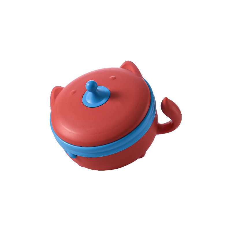 Baby Stainless Steel Insulated Bowl Children &#039;S Tableware Set Eating Solid Food Bowl Spoon Removable Baby Water Injection Snack Catcher
