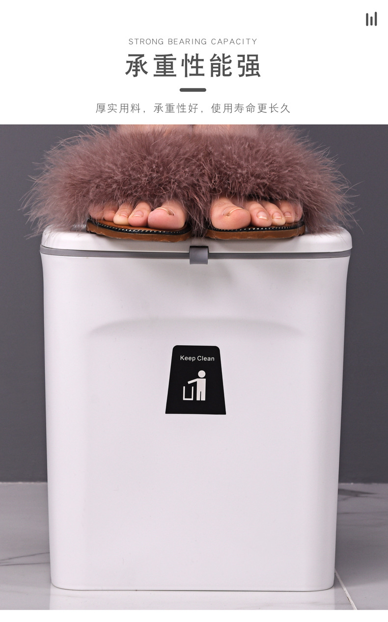 Creative Large Wall Mount Trash Can Kitchen with Lid Household Trash Can Sliding Lid Toilet Toilet Bin Hanging