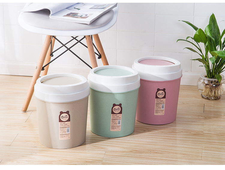 Nordic shake lid dustbin home creative kitchen living room office plastic toilet with lid flip dustbin