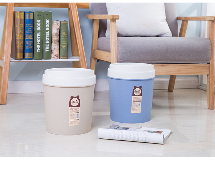 Nordic shake lid dustbin home creative kitchen living room office plastic toilet with lid flip dustbin
