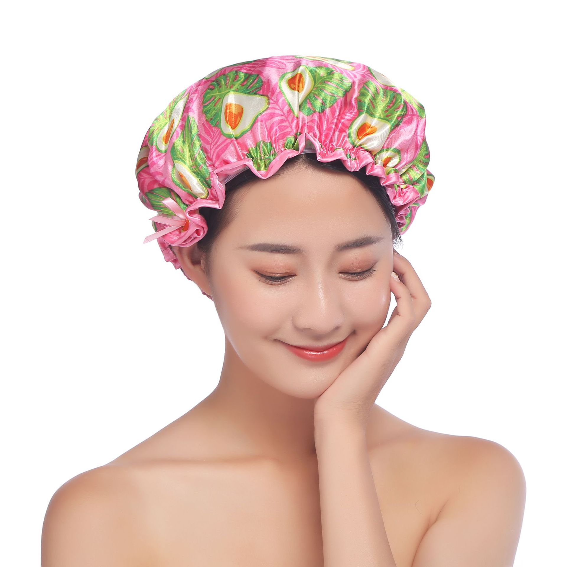 Household daily bath cap black edge wrap shampoo cap bath waterproof cap kitchen lampblack manufacturers wholesale spot