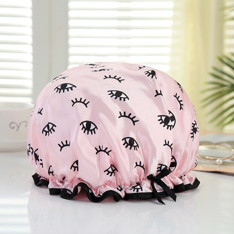 Household daily bath cap black edge wrap shampoo cap bath waterproof cap kitchen lampblack manufacturers wholesale spot