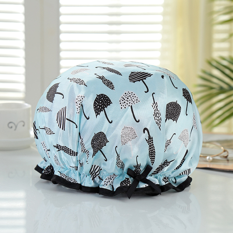 Household daily bath cap black edge wrap shampoo cap bath waterproof cap kitchen lampblack manufacturers wholesale spot
