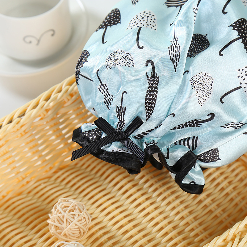 Household daily bath cap black edge wrap shampoo cap bath waterproof cap kitchen lampblack manufacturers wholesale spot