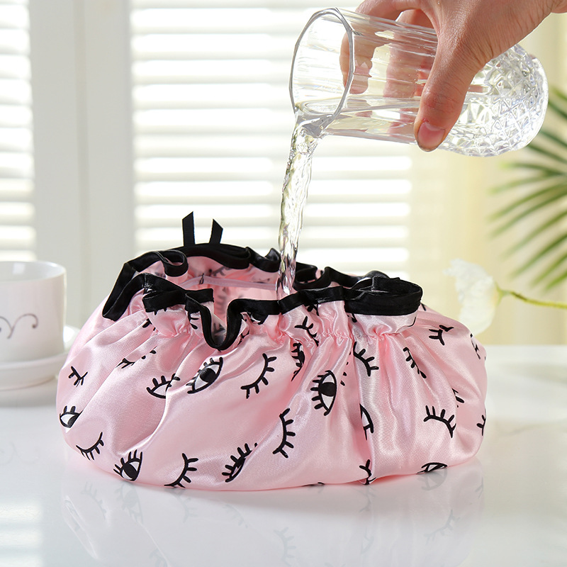 Household daily bath cap black edge wrap shampoo cap bath waterproof cap kitchen lampblack manufacturers wholesale spot