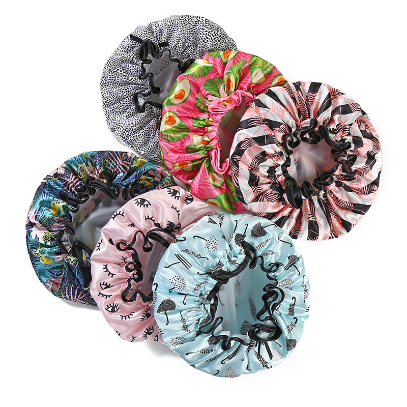 Household daily bath cap black edge wrap shampoo cap bath waterproof cap kitchen lampblack manufacturers wholesale spot