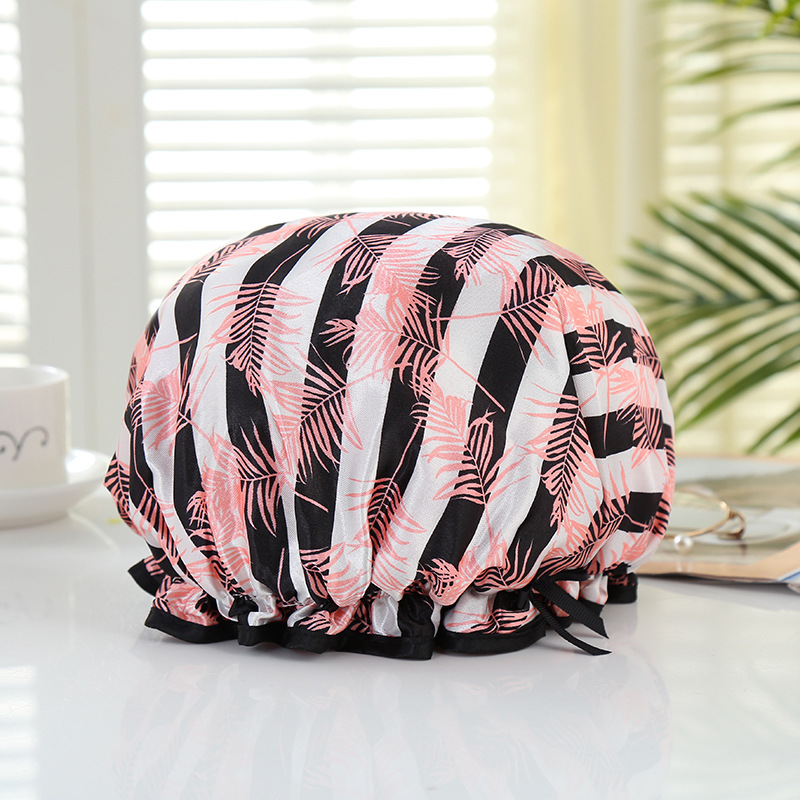 32cm thick printed bath cap color ding double wash cap bath waterproof cap kitchen lampblack foreign trade