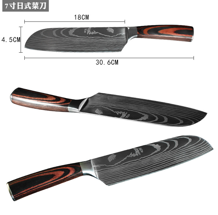 Foreign Trade Knife 8Inch Chef Knife 8Piece Set Professional Western Kitchen Knife Santoku Knife Japanese Cooking Knife Foreign Trade Knife 8Inch Chef Knife 8Piece Set Professional Western Kitchen Knife Santoku Knife Japanese Cooking Knife