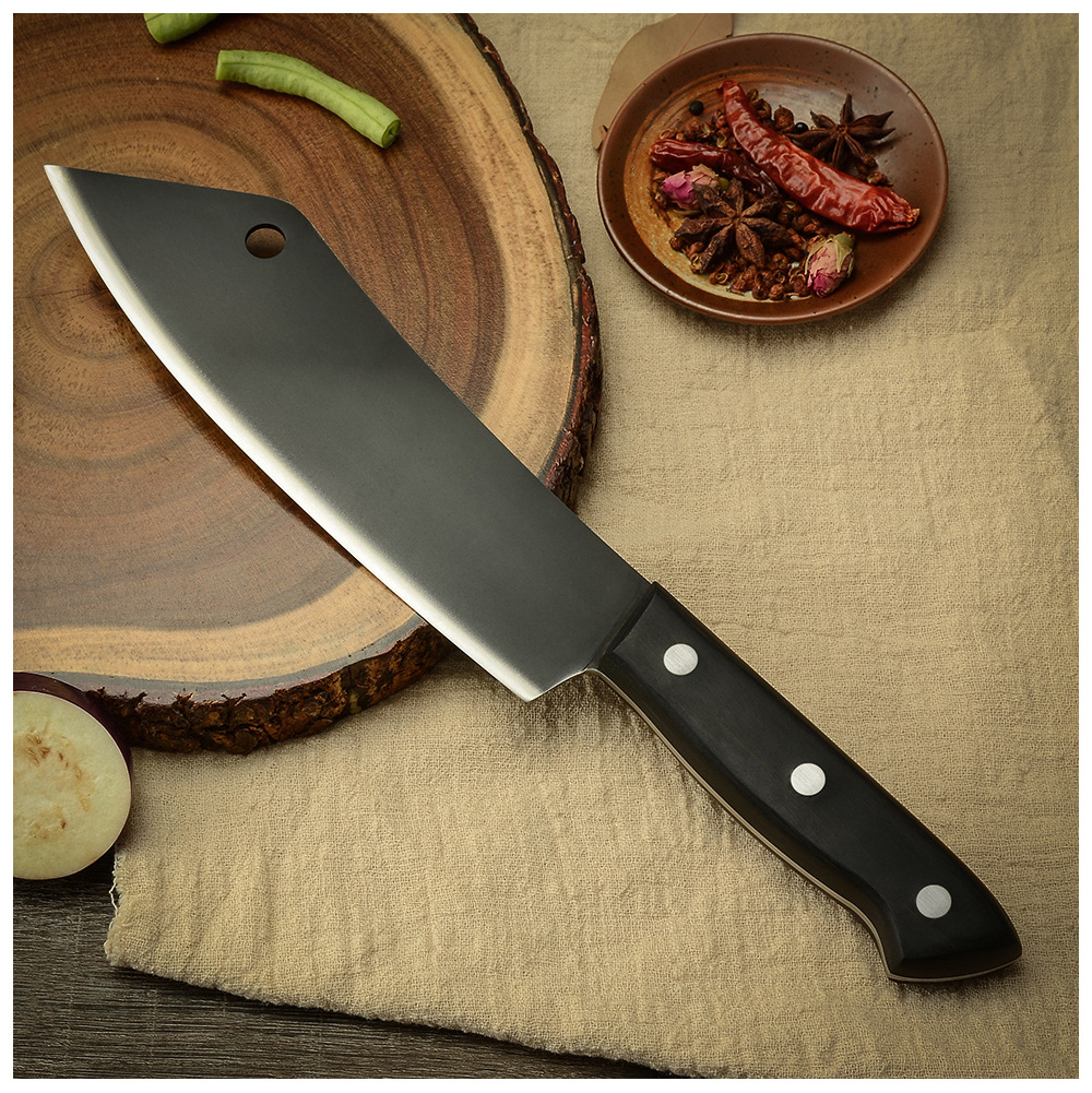 Knife Black Knife Surface Black Color Wood with Hole Kitchen Knife Western Food Kitchen Knife Cook Sticking Knife Knife Black Knife Surface Black Color Wood with Hole Kitchen Knife Western Food Kitchen Knife Cook Sticking Knife