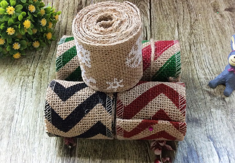 Jute cloth lace with linen table flag Christmas craft wedding decoration supplies colored hemp rope Jute cloth lace with linen table flag Christmas craft wedding decoration supplies colored hemp rope