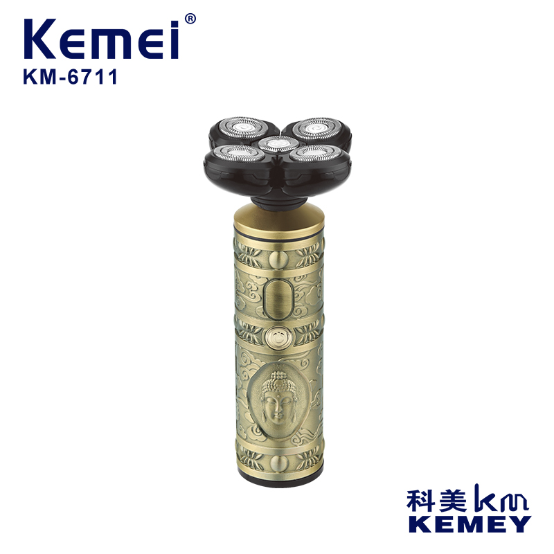 Cross-Border Factory Direct Supply Shaver KM-6711 Full Metal Body Five-Blade Waterproof Shaver Shaver