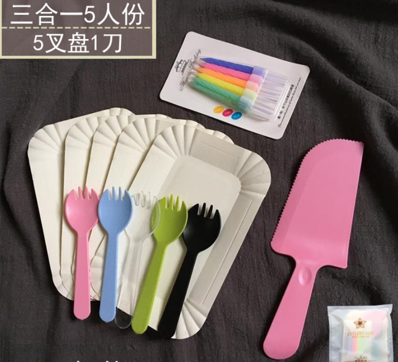 Cake Tableware Cake Cutlery Tray Color Fork Spoon Shovel Knife Long Platter Crystal Candle Cake Tableware Cake Cutlery Tray Color Fork Spoon Shovel Knife Long Platter Crystal Candle