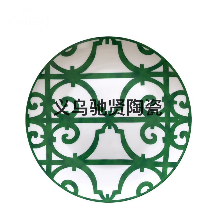 High Bone Porcelain Plate Ceramic Tableware Western Food Plate Hotel Table Setting Large Tray Cake Fruit Plate