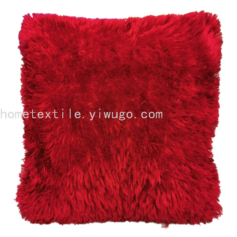 Shiny Velvet Pillow Cover Bedding Household Supplies Plush Cushion Solid Color Cushion Cover Wool Pillow