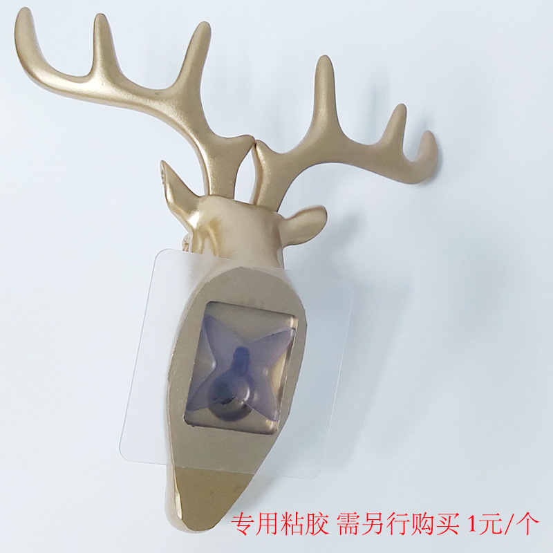 American strong nontrace hanging hook decorative hooks innovative animal head Wall hanging deer head hook new product