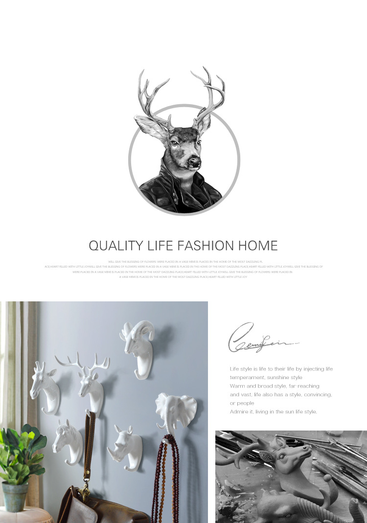 American strong nontrace hanging hook decorative hooks innovative animal head Wall hanging deer head hook new product American strong nontrace hanging hook decorative hooks innovative animal head Wall hanging deer head hook new product
