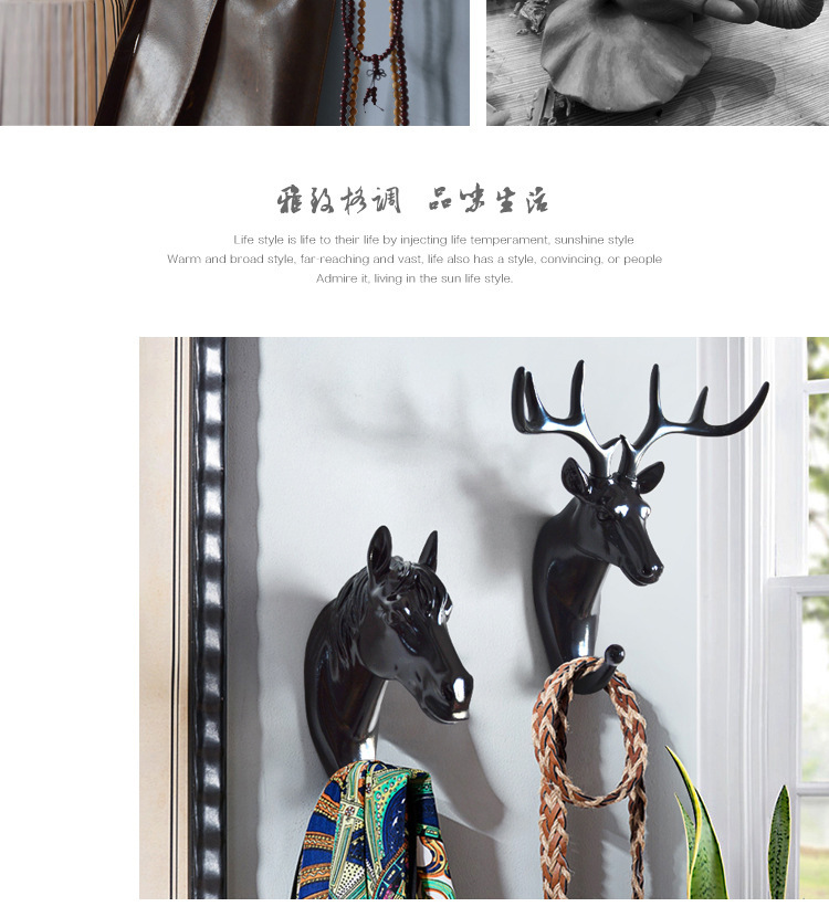 American strong nontrace hanging hook decorative hooks innovative animal head Wall hanging deer head hook new product American strong nontrace hanging hook decorative hooks innovative animal head Wall hanging deer head hook new product