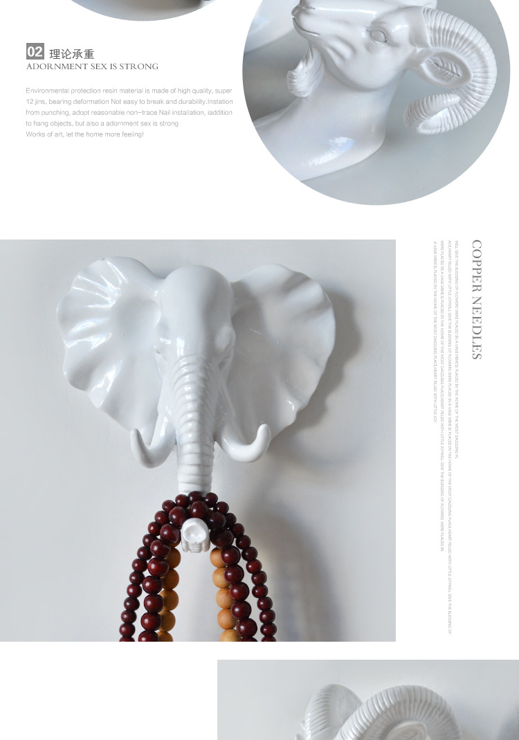 American strong nontrace hanging hook decorative hooks innovative animal head Wall hanging deer head hook new product American strong nontrace hanging hook decorative hooks innovative animal head Wall hanging deer head hook new product