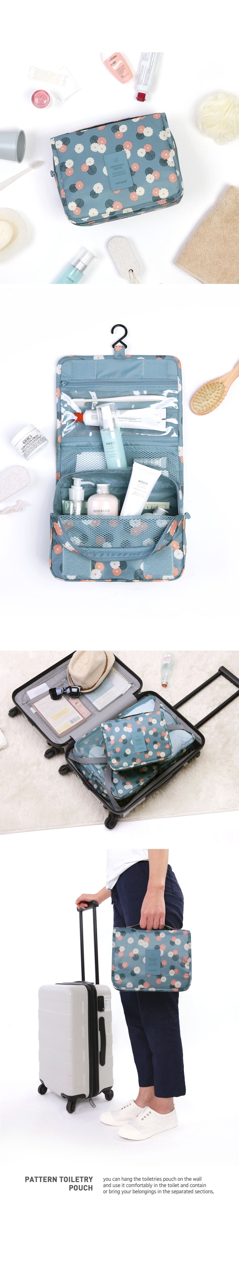 New waterproof travel hanging hook wash gargle bag Large capacity cosmetic bag multi-function wash gargle bag