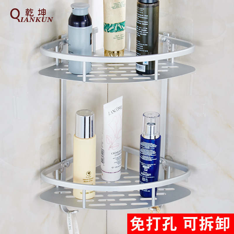 No hole in the shelf storage shelf paste hook bathroom tripod wall hanging Kitchen Arrangement