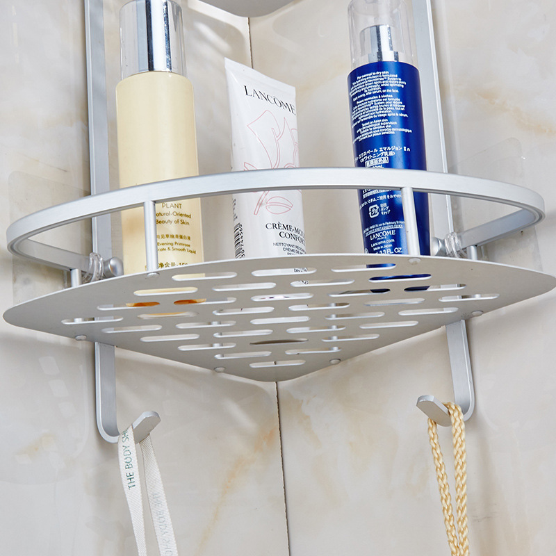 No hole in the shelf storage shelf paste hook bathroom tripod wall hanging Kitchen Arrangement
