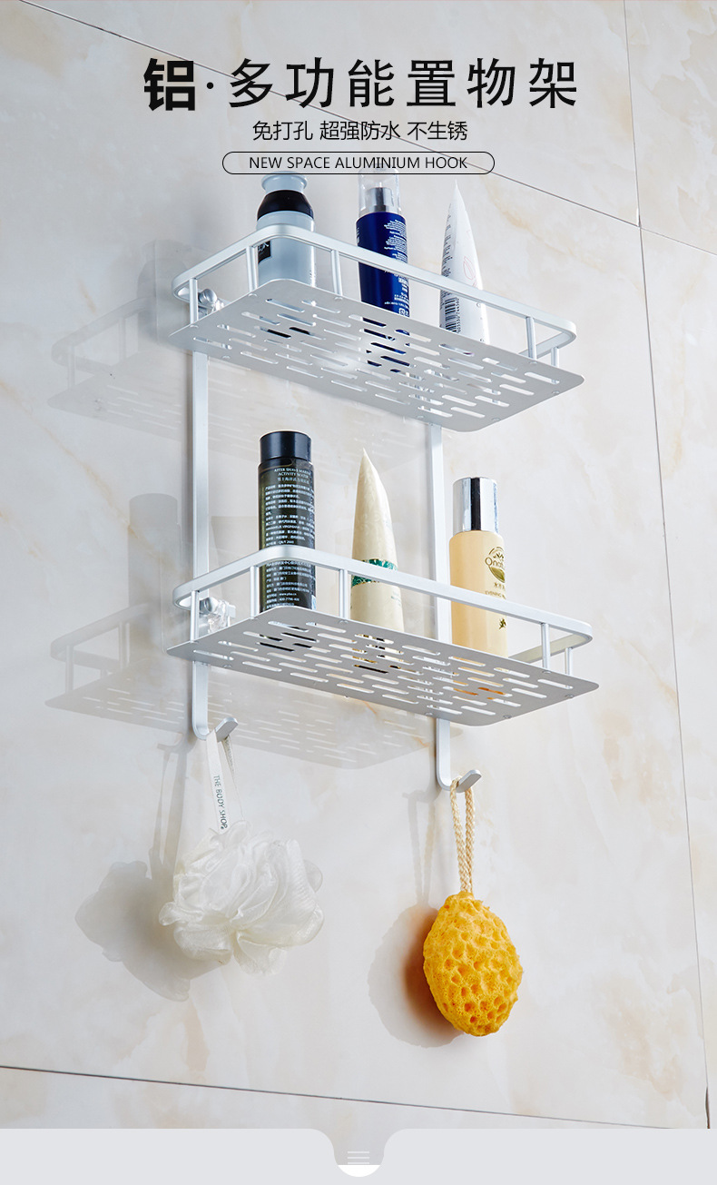 No hole in the shelf storage shelf paste hook bathroom tripod wall hanging Kitchen Arrangement No hole in the shelf storage shelf paste hook bathroom tripod wall hanging Kitchen Arrangement