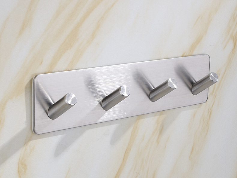 Kitchen and bathroom non staple metal coat and hat hook creative sticky hook stainless steel non punch hook single hook Kitchen and bathroom non staple metal coat and hat hook creative sticky hook stainless steel non punch hook single hook