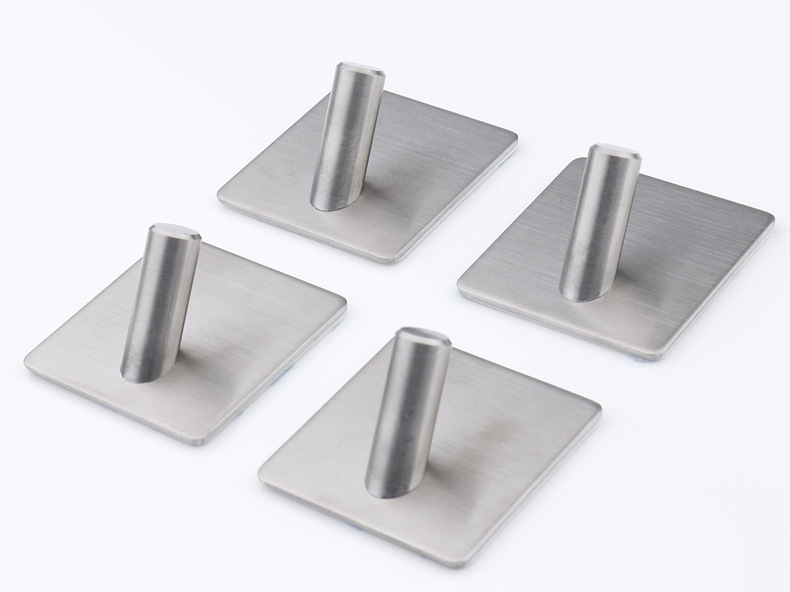 Kitchen and bathroom non staple metal coat and hat hook creative sticky hook stainless steel non punch hook single hook Kitchen and bathroom non staple metal coat and hat hook creative sticky hook stainless steel non punch hook single hook