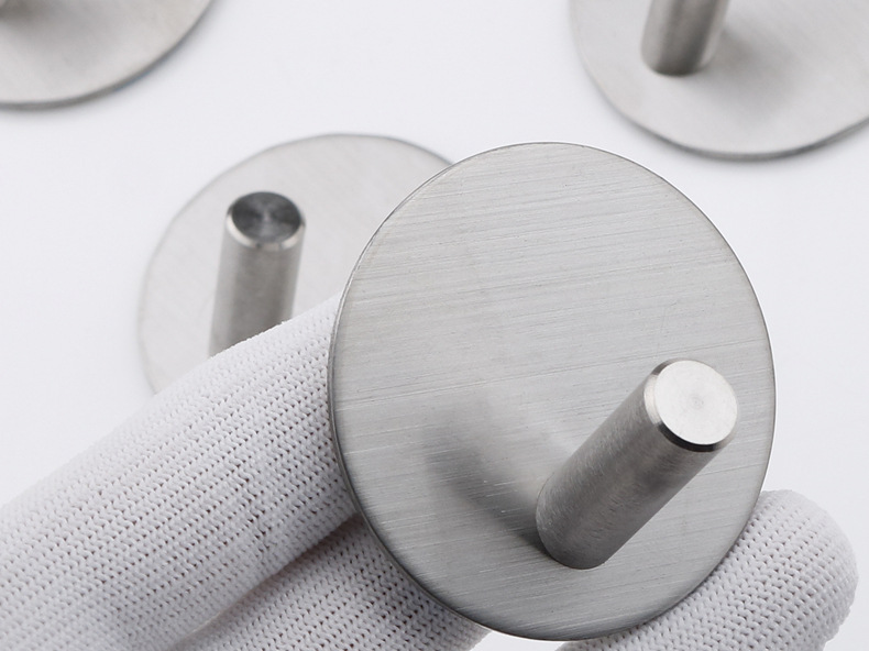 Kitchen and bathroom non staple metal coat and hat hook creative sticky hook stainless steel non punch hook single hook Kitchen and bathroom non staple metal coat and hat hook creative sticky hook stainless steel non punch hook single hook