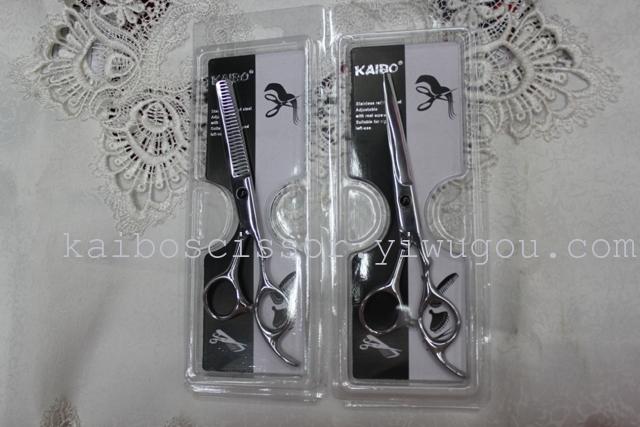 Kaibo factory all steel hair scissors, stainless steel scissors cutting scissors KB767 plastic suction gift box Kaibo factory all steel hair scissors, stainless steel scissors cutting scissors KB767 plastic suction gift box