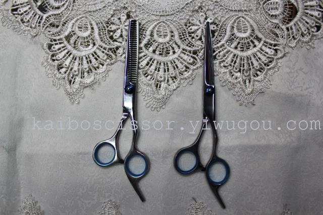 Kaibo factory all steel hair scissors, stainless steel scissors cutting scissors KB764 plastic suction gift box Kaibo factory all steel hair scissors, stainless steel scissors cutting scissors KB764 plastic suction gift box