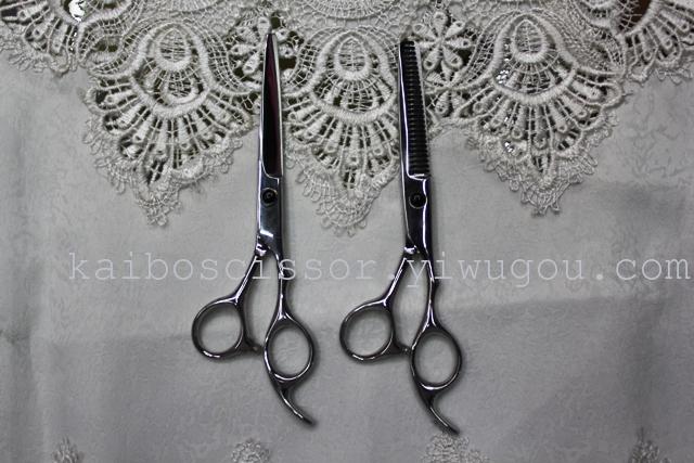 Kaibo factory all steel hair scissors, stainless steel scissors cutting scissors KB764 plastic suction gift box Kaibo factory all steel hair scissors, stainless steel scissors cutting scissors KB764 plastic suction gift box