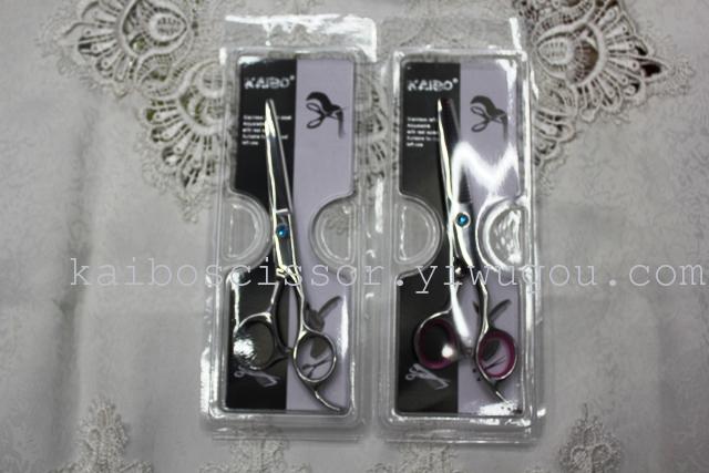 Kaibo factory all steel hair scissors, stainless steel scissors cutting scissors KB764 plastic suction gift box Kaibo factory all steel hair scissors, stainless steel scissors cutting scissors KB764 plastic suction gift box