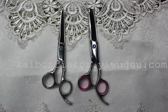 Kaibo factory all steel hair scissors, stainless steel scissors cutting scissors KB764 plastic suction gift box Kaibo factory all steel hair scissors, stainless steel scissors cutting scissors KB764 plastic suction gift box