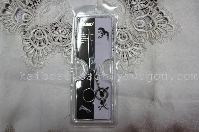 Kaibo factory all steel hair scissors, stainless steel scissors cutting scissors KB764 plastic suction gift box Kaibo factory all steel hair scissors, stainless steel scissors cutting scissors KB764 plastic suction gift box