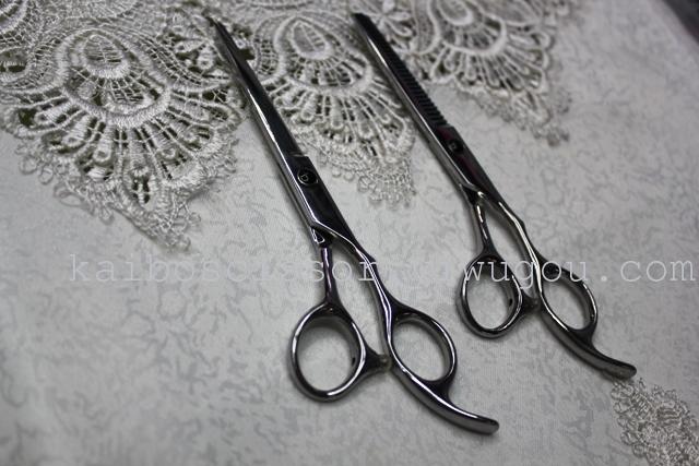 Kaibo factory all steel hair scissors, stainless steel scissors cutting scissors KB764 plastic suction gift box Kaibo factory all steel hair scissors, stainless steel scissors cutting scissors KB764 plastic suction gift box