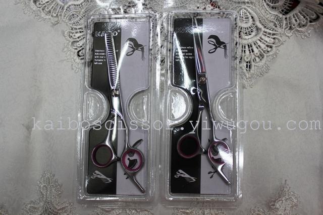 Kaibo factory all steel hair scissors, stainless steel scissors cutting scissors KB765 plastic suction gift box Kaibo factory all steel hair scissors, stainless steel scissors cutting scissors KB765 plastic suction gift box