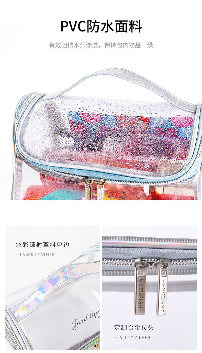 Internet Celebrity Transparent Simple Waterproof Large Capacity Fitness Wash Bag Bath Bag Ins Storage Bag Portable Cosmetic Bag