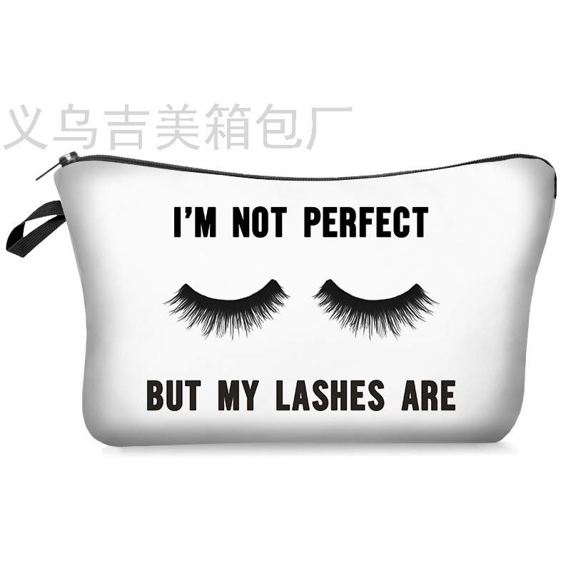Digital Printing Mascara Brush Eyelash Lettered Make-up Bag Storage Bag Clutch Ladies Wash Bag Women&#039;s Bag