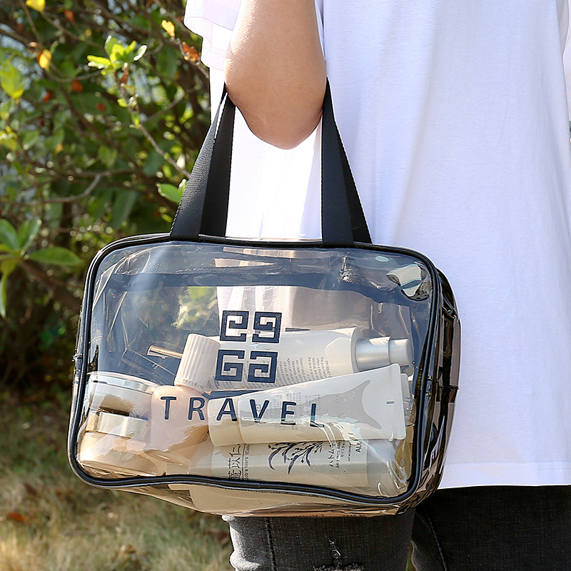 waterproof cosmetic bag PVC convenient and transparent waterproof toiletry bag web celebrity large capacity storage bag